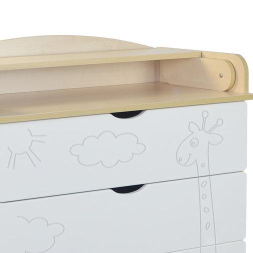 SKV Company Giraffe Birch/White - Drawer chest with a changing table - image 3 | Labebe