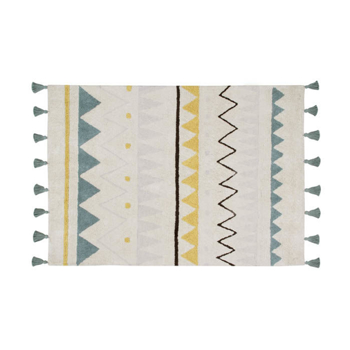 Lorena Canals Azteca Natural Blue - Washable handmade rug - image 1 | Labebe