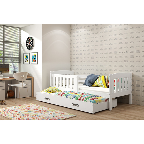 Interbeds Kubus Double White - Teen's wooden double bed - image 2 | Labebe
