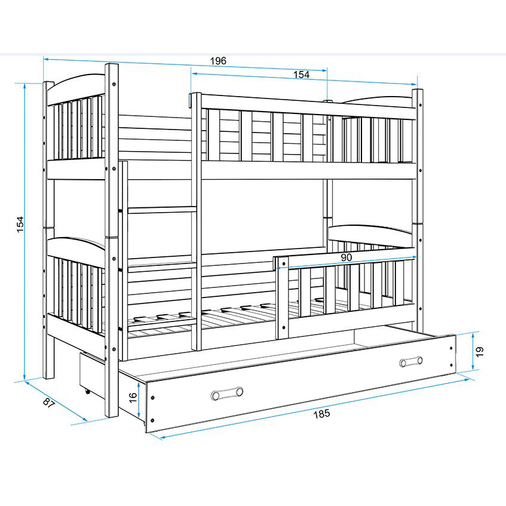 Interbeds Kubus - Teen's wooden bunk bed - image 3 | Labebe