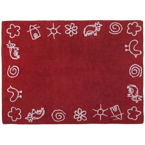Lorena Canals Farm Red - Washable handmade rug - image 1 | Labebe
