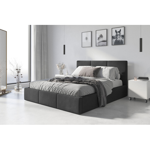 Interbeds Hilton King Graphite - Двухместная кровать с мягкой обивкой - изображение 2 | Labebe