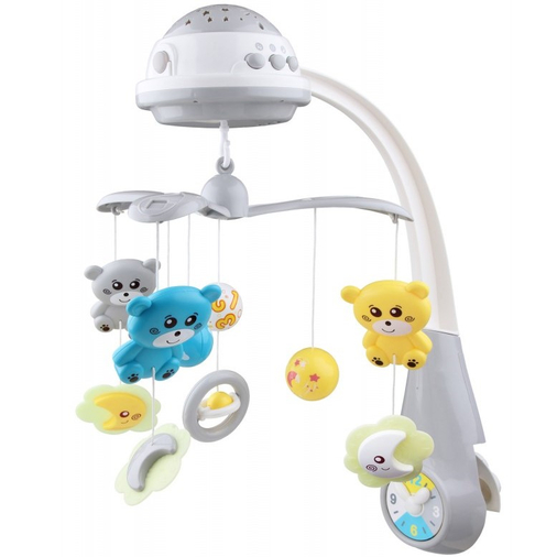Baby Mix Bear Grey - Musical mobile with projection - image 1 | Labebe