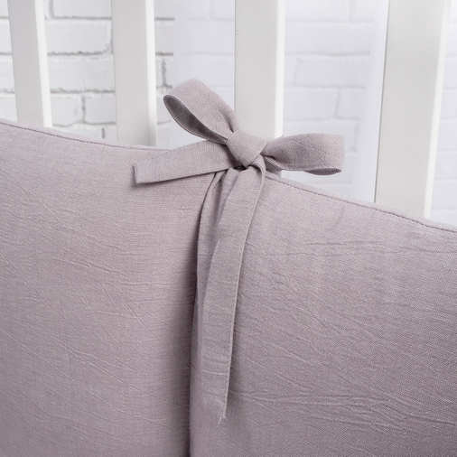 Perina Soft Cotton Grey-Lilac - საბავშვო საწოლის ბამპერები - image 3 | Labebe