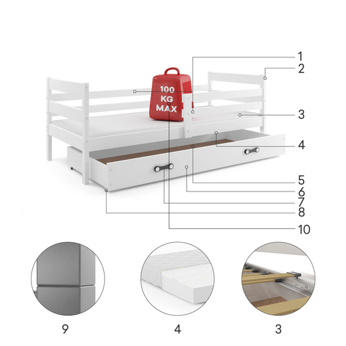 Interbeds Eryk Graphite - Teen's wooden bed - image 5 | Labebe