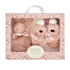 Lapin Doudou Coffret Booties And Doudou Pink - Детские тапочки в подарочной упаковке - изображение 1 | Labebe