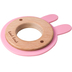 Label Label Teether Wood & Silicone Rabbit Head Pink - Деревянная развивающая игрушка с прорезывателем - изображение 2 | Labebe