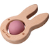 Label Label Teether Toy Wood & Silicone Rabbit Head Pink - Wooden educational toy with a teether - image 2 | Labebe