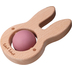 Label Label Teether Toy Wood & Silicone Rabbit Head Pink - Деревянная развивающая игрушка с прорезывателем - изображение 2 | Labebe